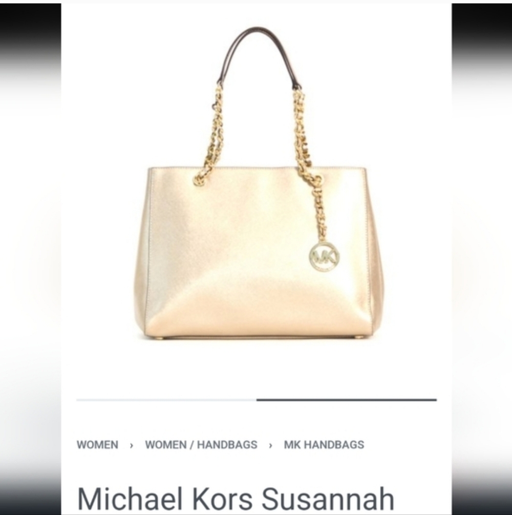 Michael Kors Susannah Metallic Gold Tote - Picture 2 of 10